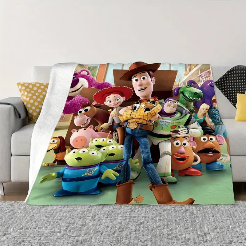 [SummerVibes] DISNEY CLASSIC Toy Story Blanket, Soft Double-Sided Polyester Shawl for Boys and Girls, Perfect Birthday Gift